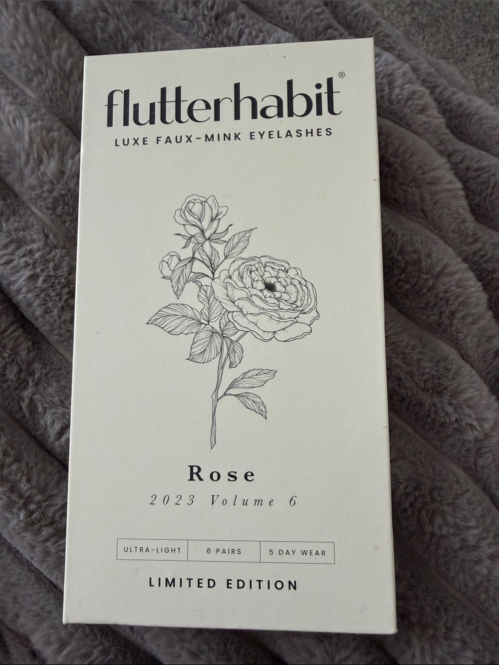 flutterhabit Rose Luxe Faux-Mink Eyelashes – Black